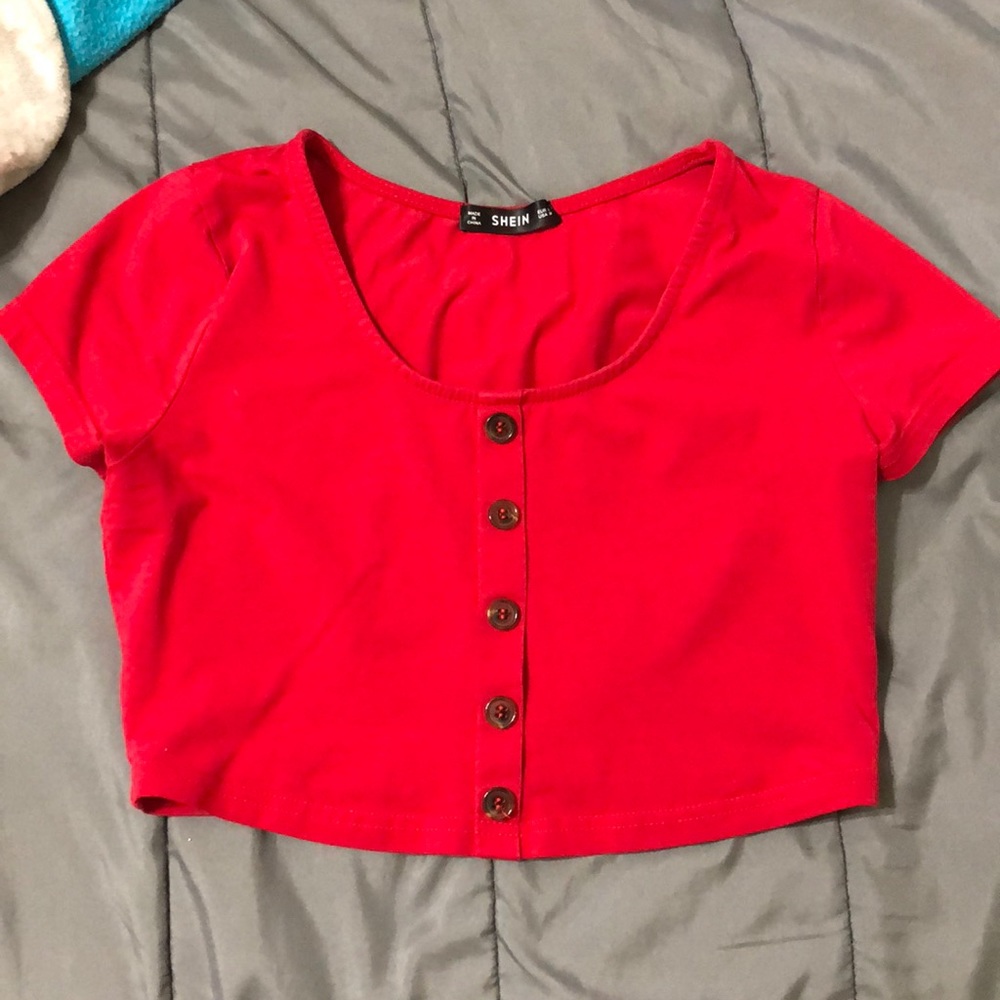 Red Super cropped top